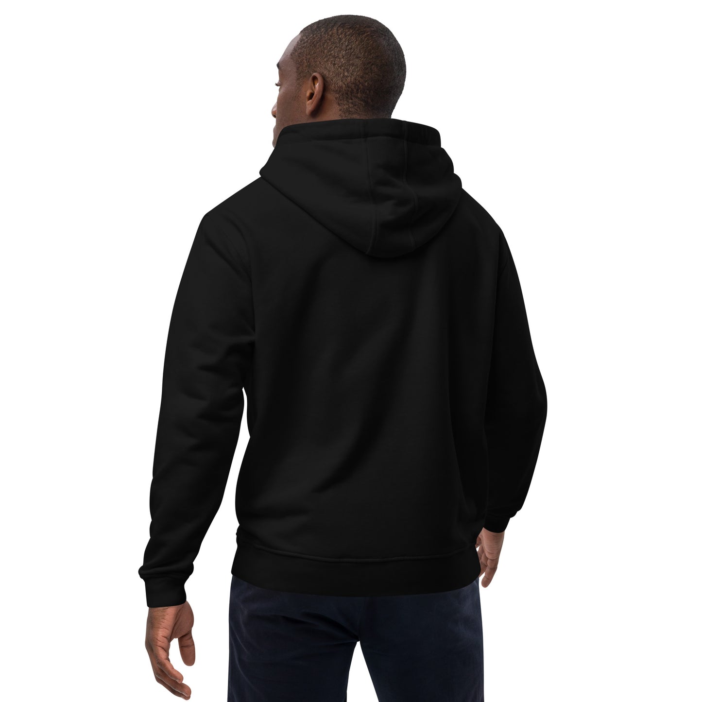 Premium eco hoodie black back