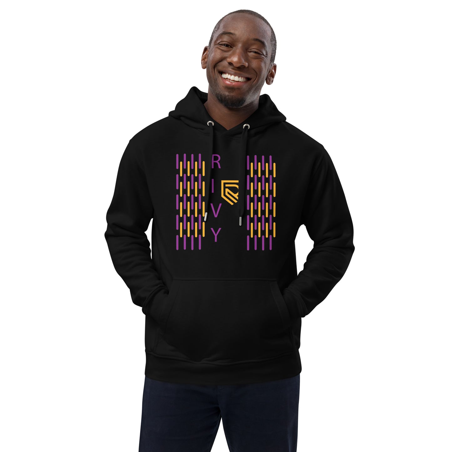 Premium eco hoodie black front