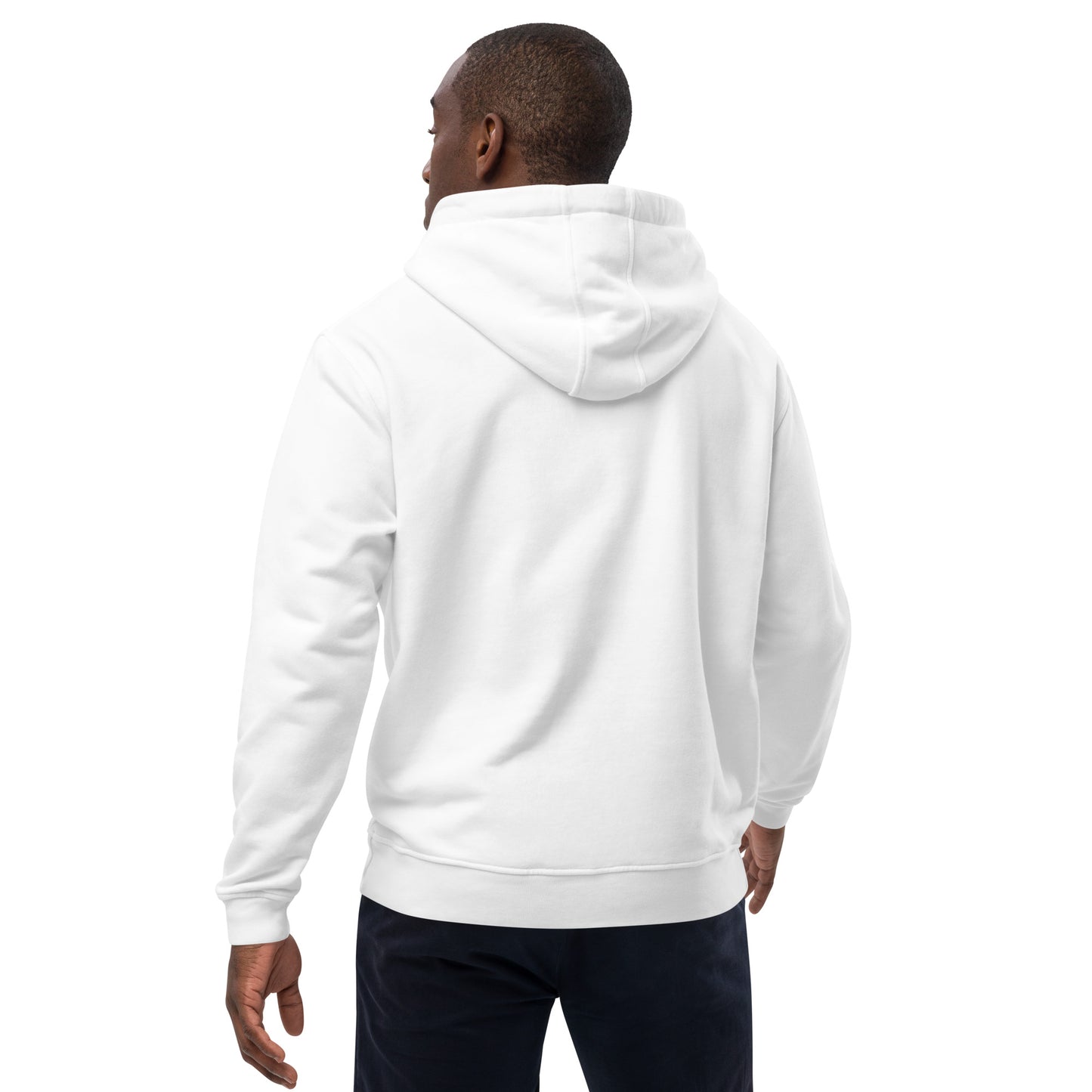 Premium eco hoodie white back