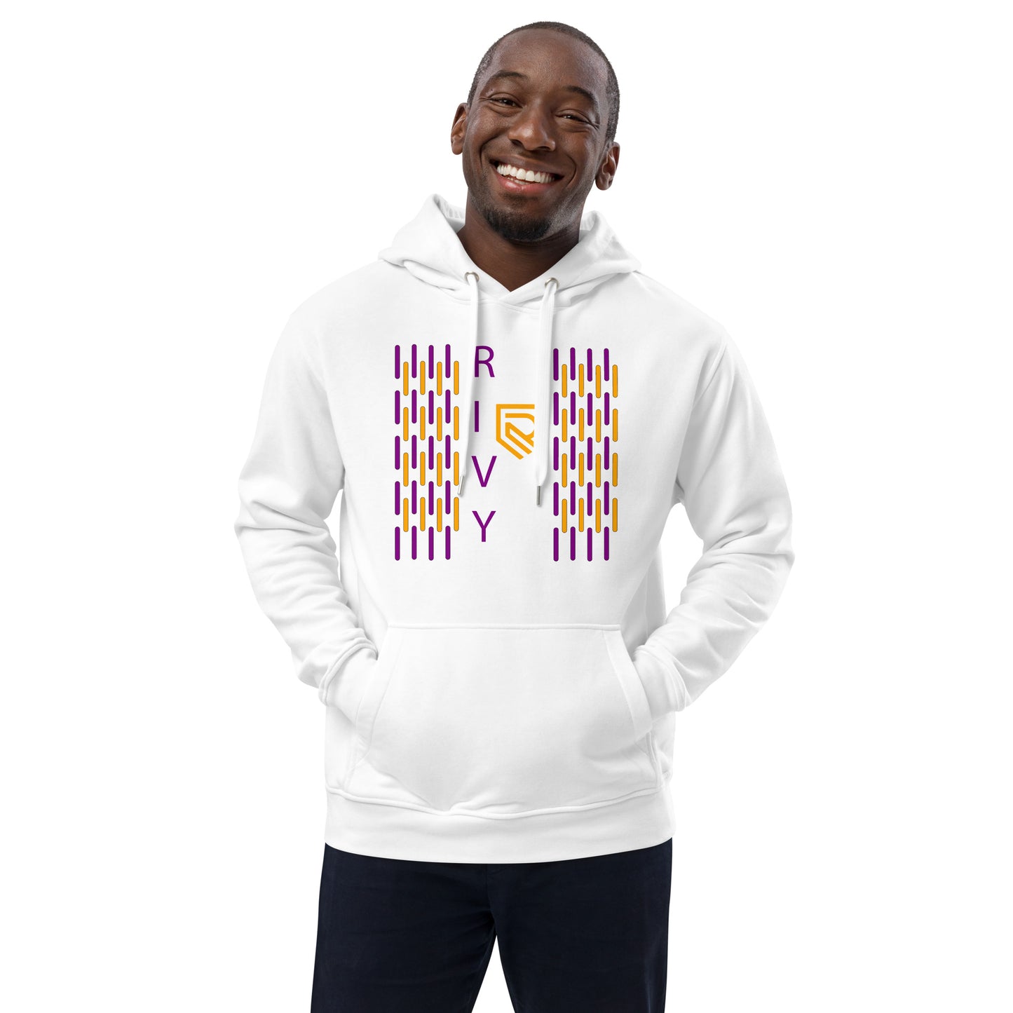 Premium eco hoodie white front