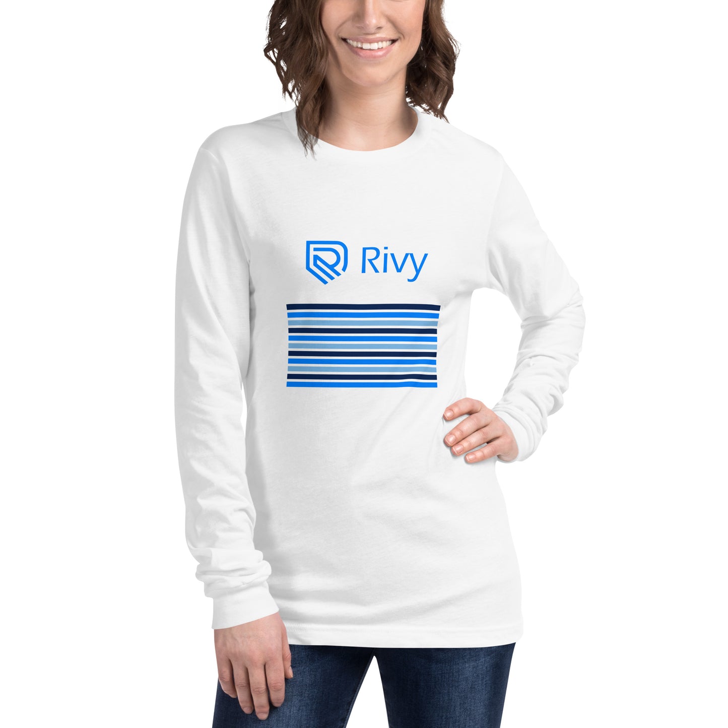 Unisex Long Sleeve Tee white front