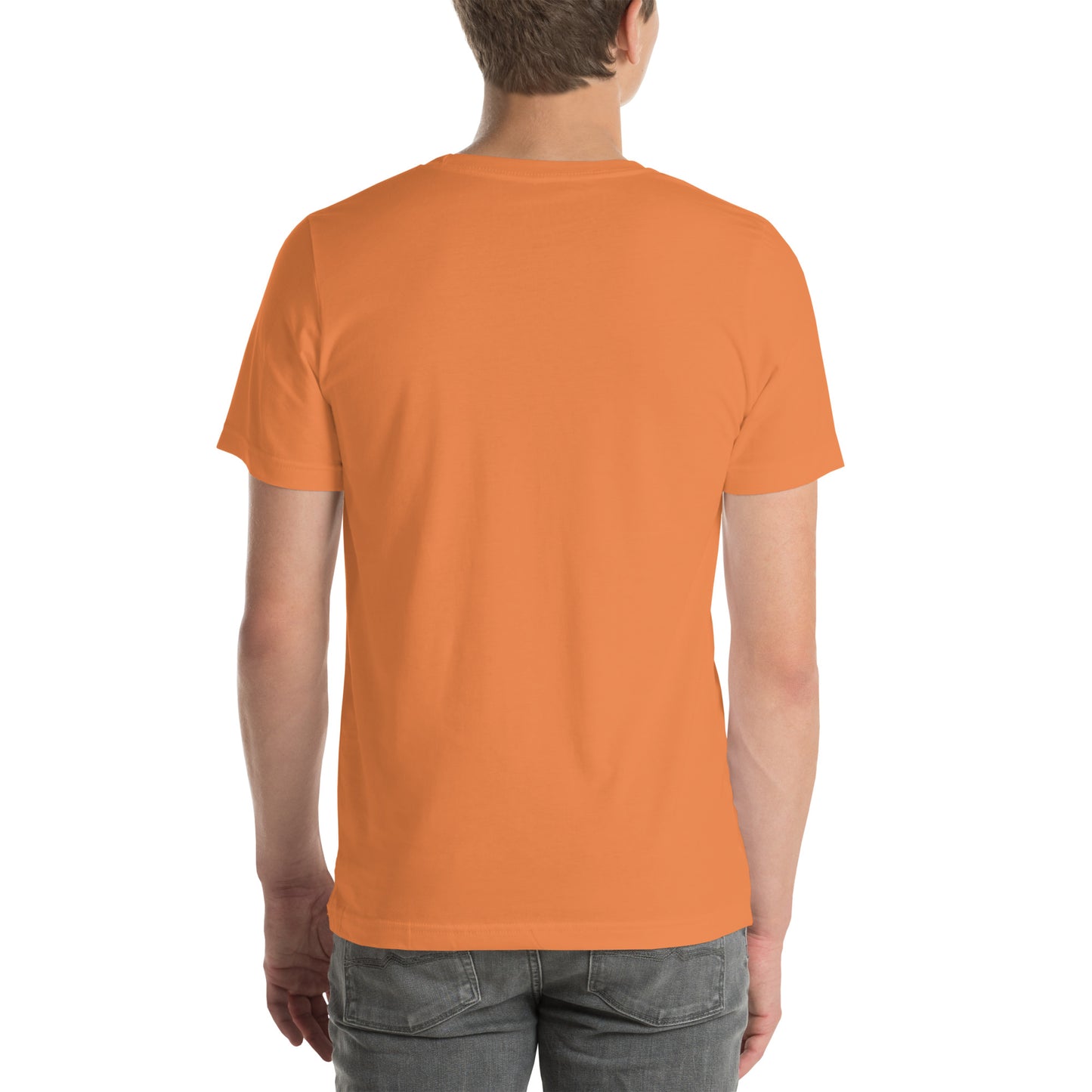 Unisex t-shirt burnt orange back