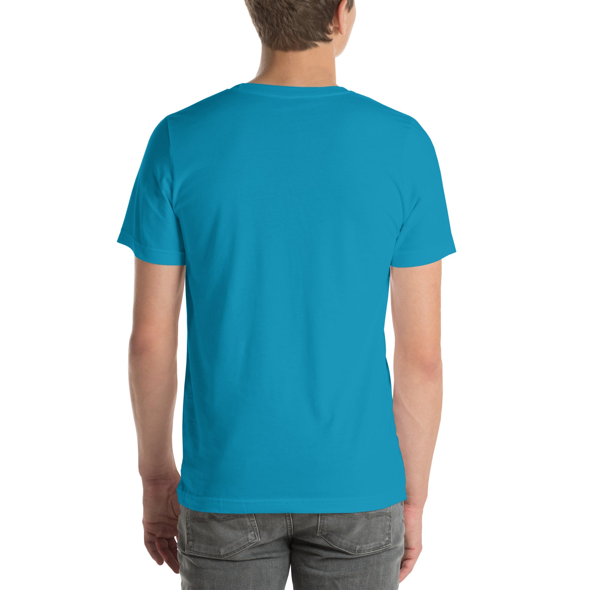 Unisex t-shirt aqua back