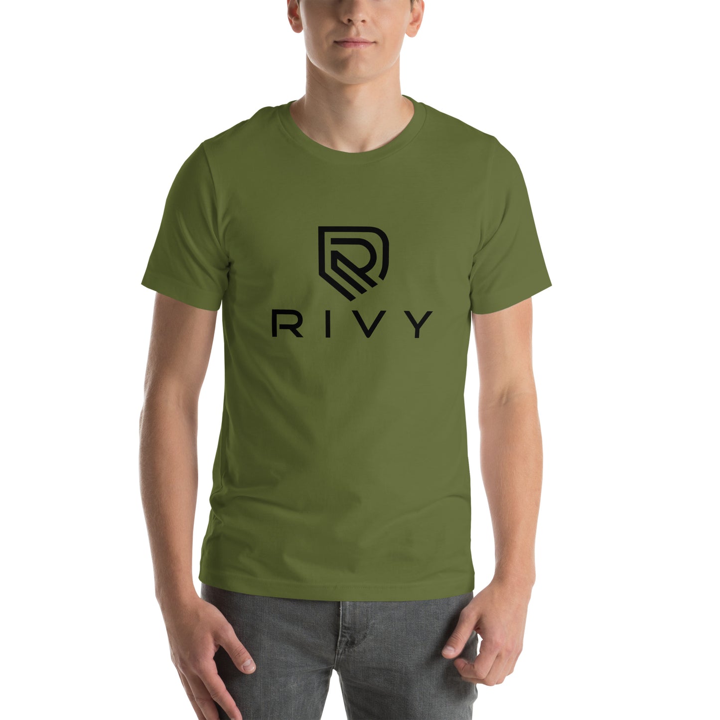 Unisex t-shirt olive front